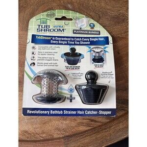 TubShroom Ultra Platinum Bundle Drain Strainer Catcher Stopper Silver New